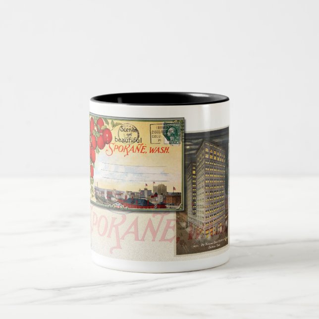 1922 SPOKANE TVÄTTAR. POSTCARD tvåtonskaffe Mugg (Center)