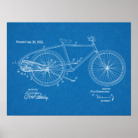 1922 Vintage Bicycle Patent Art-utskrift