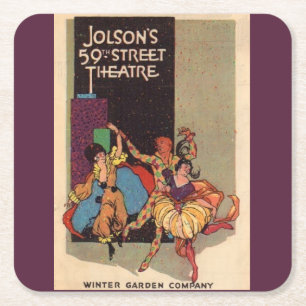 1923 Al Jolsons teaterleksaksskydd Underlägg Papper Kvadrat