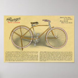 1923 Boys Junior Skogsvaktare Bicycle Ad Art Poste Poster