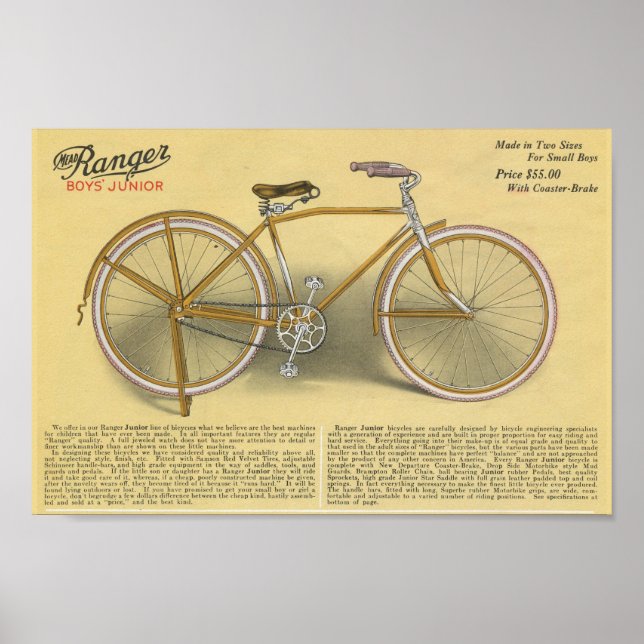 1923 Boys Junior Skogsvaktare Bicycle Ad Art Poste Poster (Framsidan)