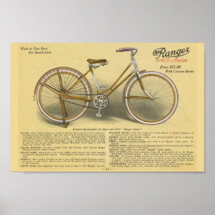 1923 Poster av unga Skogsvaktare Bicycle Ad Art