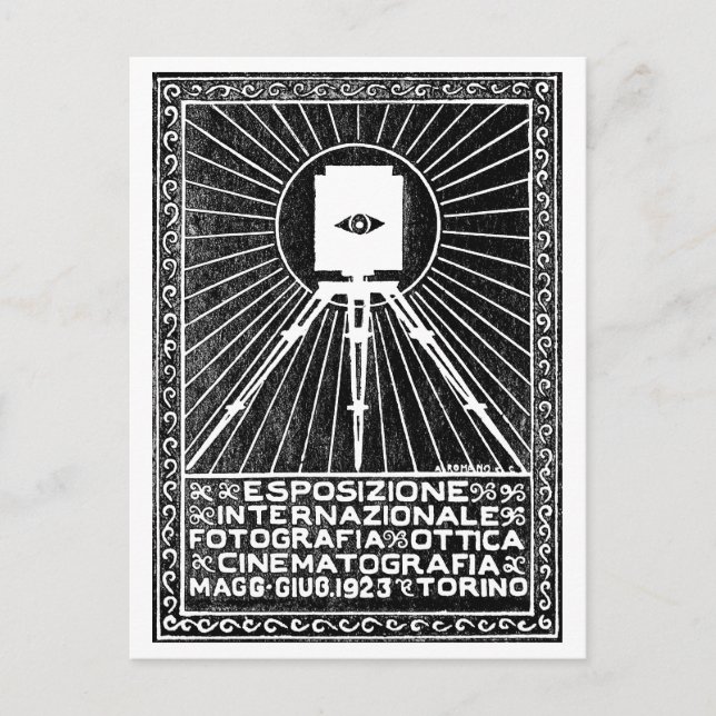 1923 Poster Turin Photo Expo Vykort (Framsida)