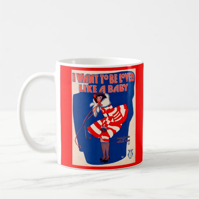 1923 sång lakan vill jag bli älskad som en Baby Kaffemugg (Vänster)
