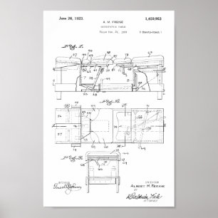 1923 Vintage Osteopic Bord Patent Art Print Poster