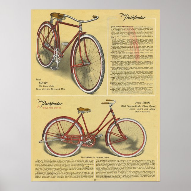 1923 Vintage Poster med banhanterare med cykel och (Framsidan)