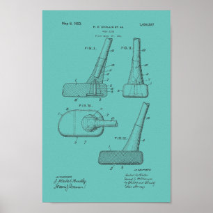 1923-Vintages utskrift av Golf Klubb Patent Bluepr Poster