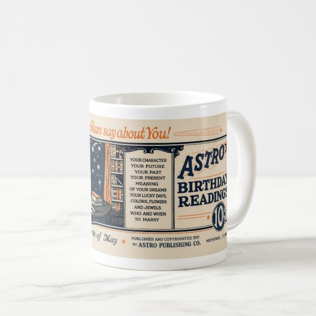 1924 ASTROLOGI PAMFLETT MAJ TYR KAFFEMUGG (Framsida höger)