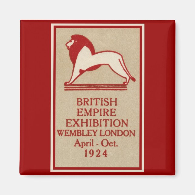 1924 British Empire Exhibition Poster Magnet (Framsidan)