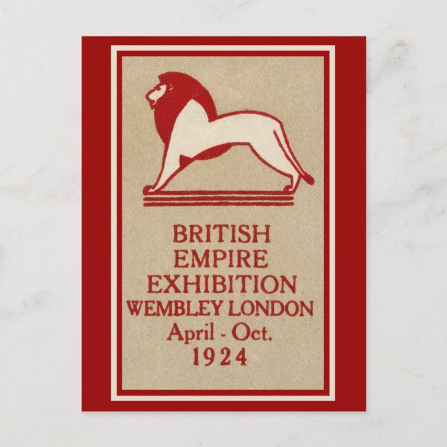 1924 British Empire Exhibition Poster Vykort (Framsida)