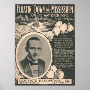 1924 Floatin" Ner Mississippi Poster