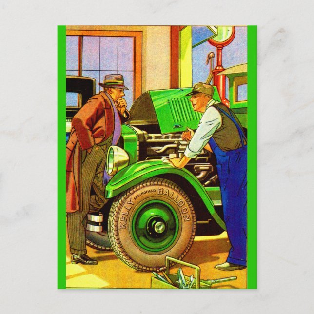 1924 Kelly Springfield ballong däck ad Vykort (Framsida)