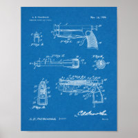 1924 Knivar Gun Patent Art Teckning Print