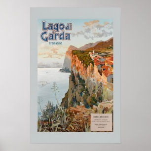 1924 Lake Garda Italien Vintage Stil Italiensk Res Poster