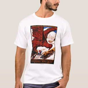 1924 olympiska vinterlekaffisch tee shirt