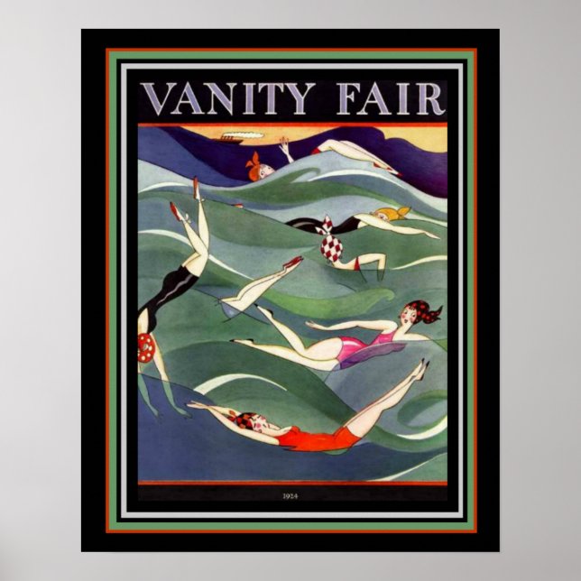 1924 Vanity Fair Deco Swimdress Cover 16 x 20 Poster (Framsidan)