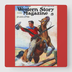 1924 Westernt magasin Fyrkantig Klocka