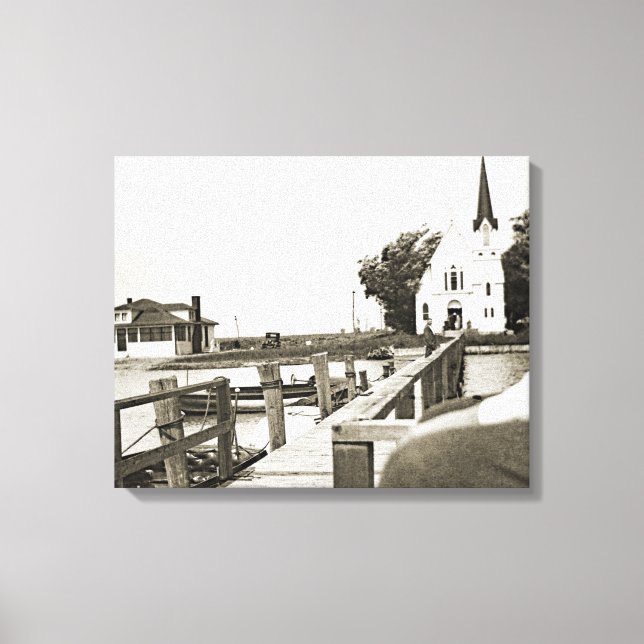 1925 års ståndpunkt från Harsens Island Michigan S Canvastryck (Framsida)
