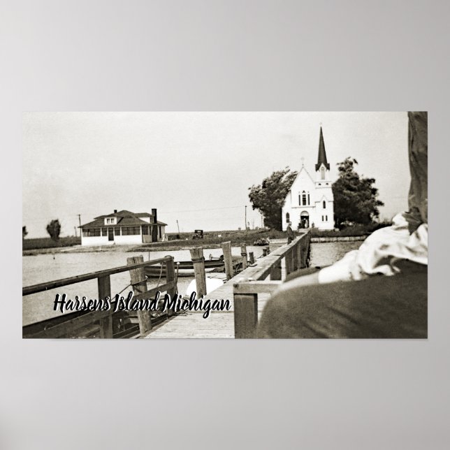 1925 års ståndpunkt från Harsens Island Michigan S Poster (Framsidan)