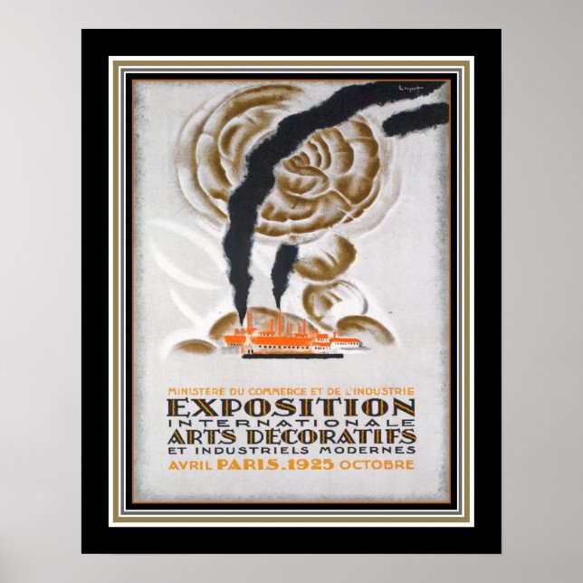 1925 Art Deco Paris Exposition Poster (Framsidan)