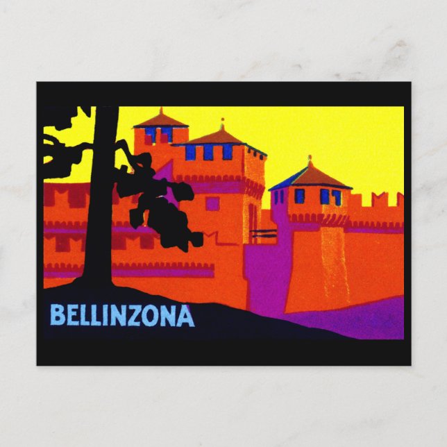 1925 Bellinzona Schweiz Vykort (Framsida)