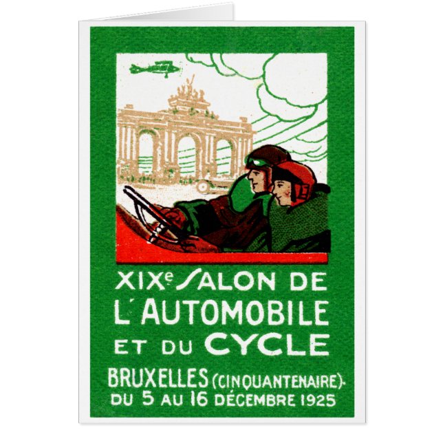 1925 Bruxelles bilverkstadshandling i Bryssel Hälsningskort (Framsidan)