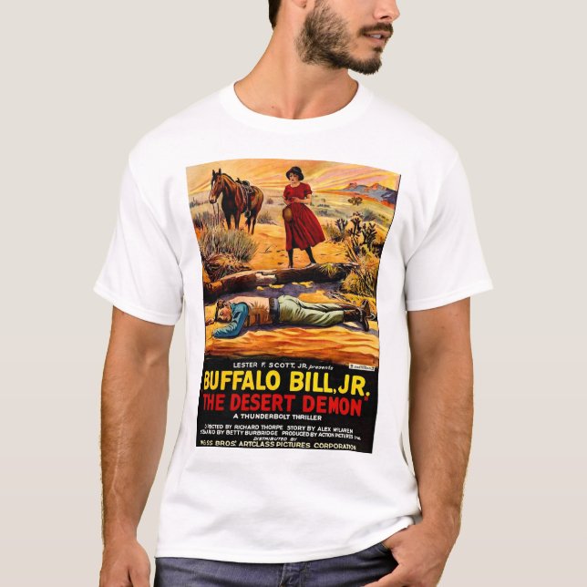 1925 Buffalo Bill, Jr. - Desert Demon-filmen poste T Shirt (Framsida)