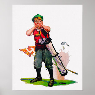 1925 Golf Watercolor-utskrift Poster