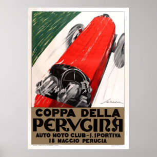 1925 Italien Coppa Della Perugina Automobile Tävli Poster