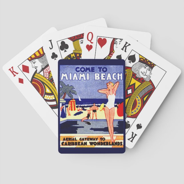 1925 Miami Beach Travel Poster Spel Kort (Baksidan)