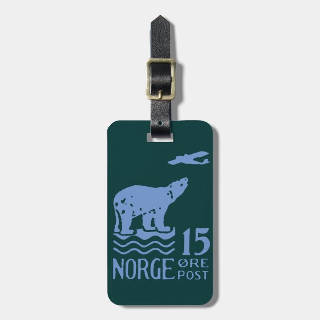 1925 norska polara björn bagagebricka (Vertikal Framsida)