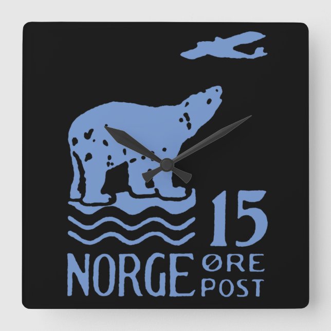 1925 Norskt Polar Björn Fyrkantig Klocka (Framsida)