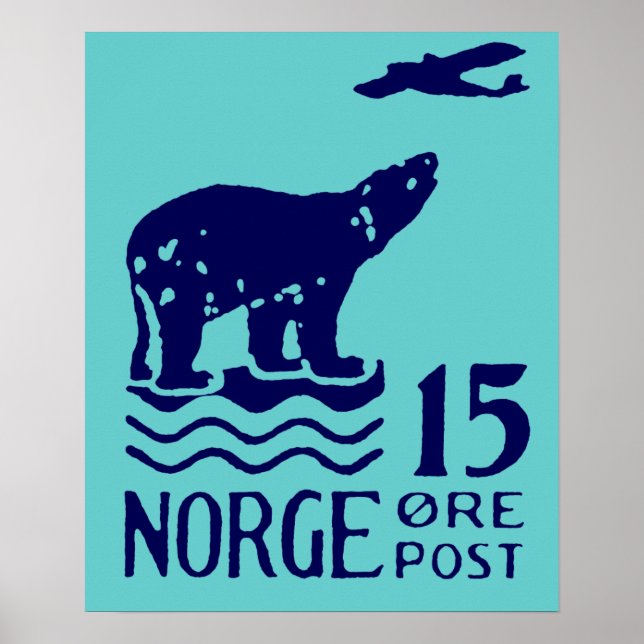 1925 Norskt Polar Björn Poster (Framsidan)