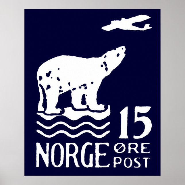 1925 Norskt Polar Björn Poster (Framsidan)