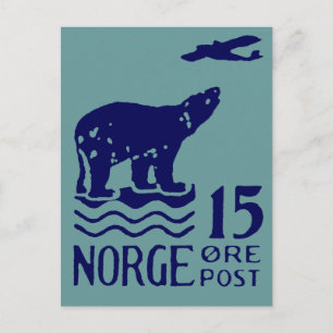 1925 Norskt Polar Björn Vykort