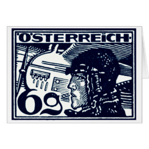 1925 Österrikes Luft Mail Hälsningskort