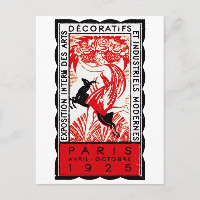 1925 Pariskonsten Deco Poster Vykort (Framsida)
