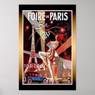 1925 Poster Foire de Paris Eiffel Torn Art Deco