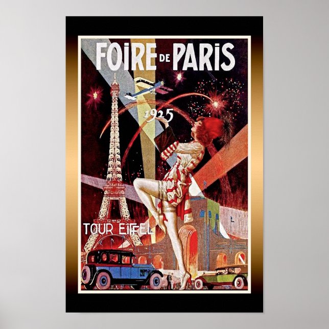 1925 Poster Foire de Paris Eiffel Torn Art Deco (Framsidan)
