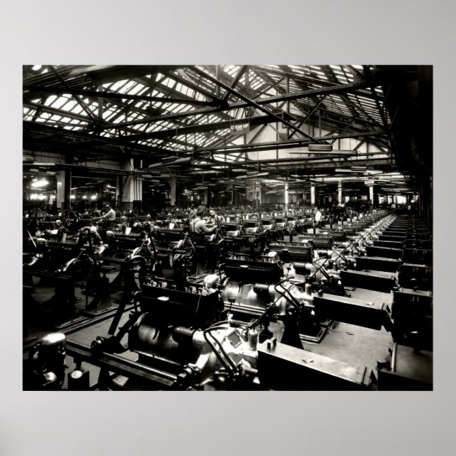 1925 Testing Automobile Motors Poster (Framsidan)