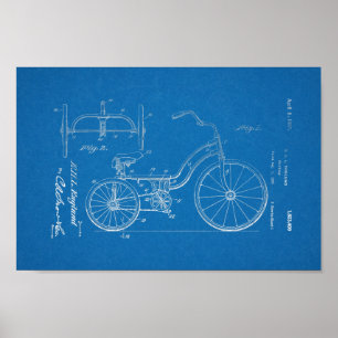 1925-Vintagens tricykliska utskrift av patenterbar Poster