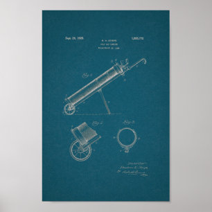 1925-Vintages Golf Bag-patentdesignutskrift Poster