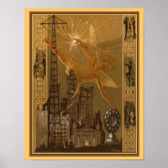1926 Art. Deco-radiosändning 11 x 14 Poster (Framsidan)