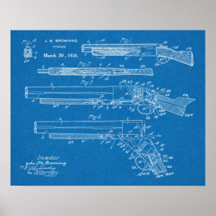 1926: Bläddra i Pistol Patent Art Teckning Skriv u Poster