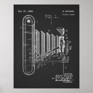 1926 FV-utskrift av kamerapatent Art Teckning Poster