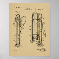 1926 Golf Klubb Caddy Bag Design Patent Art Print
