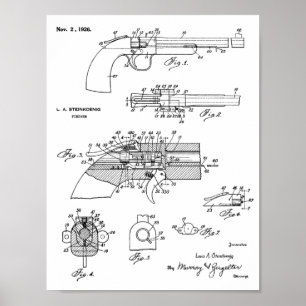 1926 Gun Patent Art Teckning Skriv ut Poster