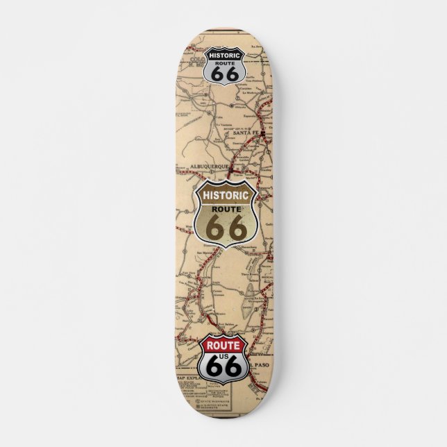 1926 New mexico Karta av Historic Route 66 Skateboard Bräda 19,5 Cm (Framsida)