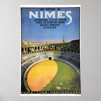 1926 Nimes Frankrike Amfiteater - Vintage Stil Poster
