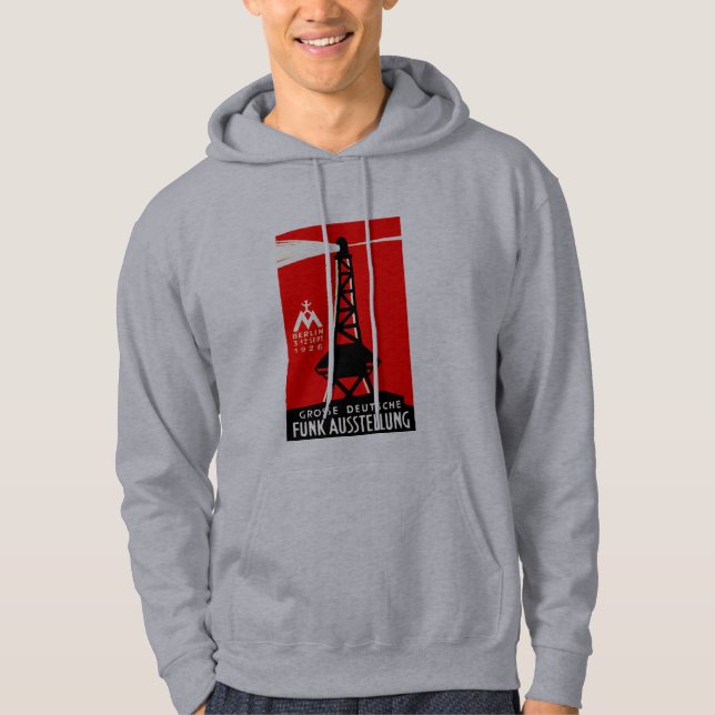 1926 radiosände + Sända affischen Sweatshirt Med Luva (Framsida)